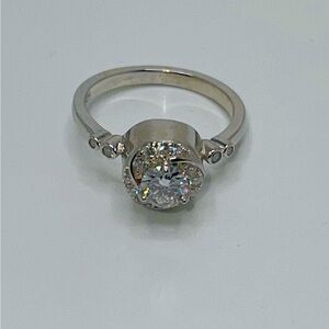 VVS GRA Certifed Gold Vermeil Urn Ring, keepsake Jewelry, Pass diamond test